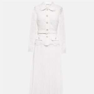 Self Portrait Lace Bodice Crepe Midi Dress -worn once